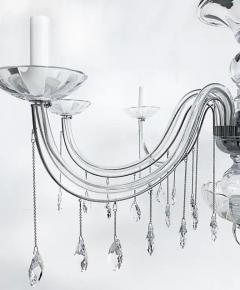 8 Arm Chandelier with Crystal Glass Drops Chain and Canopy Wired Working - 3513559