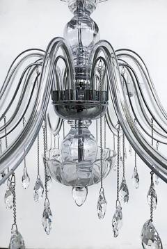 8 Arm Chandelier with Crystal Glass Drops Chain and Canopy Wired Working - 3513582