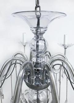 8 Arm Chandelier with Crystal Glass Drops Chain and Canopy Wired Working - 3513616