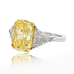 8 CARAT CUSHION CUT DIAMOND FANCY INTENSE YELLOW GIA - 3474194