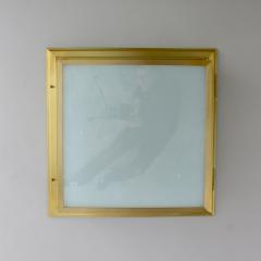 8 Large Fine French Mid Century Bronze Flush Mounts with Saint Gobain Glass - 4678646