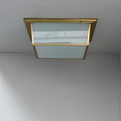8 Large Fine French Mid Century Bronze Flush Mounts with Saint Gobain Glass - 4700833