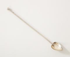 8 Sterling Silver Cocktail Heart Shaped Spoons Straws - 3425309