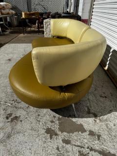 80 Leolux Kikko Style Biomorphic Shaped Leather Sofa - 4453114