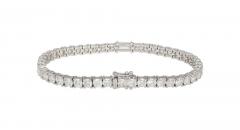 9 5 Carat Round Emerald Cut Center Lab Diamond Tennis Bracelet in 18K - 3707354