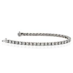 9 CARAT 14K WHITE GOLD DIAMOND TENNIS BRACELET - 2494356