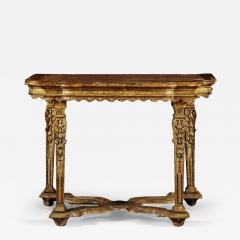 9079 A LATE BAROQUE CARVED AND MARBLEIZED SIDE TABLE - 3590840