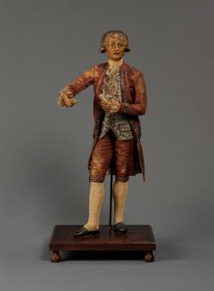 9915 AN EXTREMELY RARE PAIR OF WAX SCULPTURES OF GENTLEMEN - 3620481