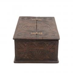 A 17th Century Carved Oak Box With Side Drawer Dated 1655 - 1364282