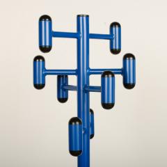 A 1960s steel and blue lacquer coat rack American - 1790239
