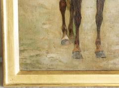 A 19TH CENTURY FRENCH SCHOOL STUDY OF A HORSE OIL ON CANVAS ON BOARD - 4598535
