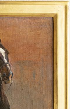 A 19TH CENTURY FRENCH SCHOOL STUDY OF A HORSE OIL ON CANVAS ON BOARD - 4598542