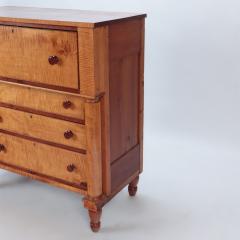 A 19th C tiger maple dresser with full round columns  - 2917883