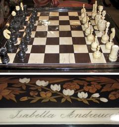 A 19th Century Bone and Ebony Chess Set - 3400396