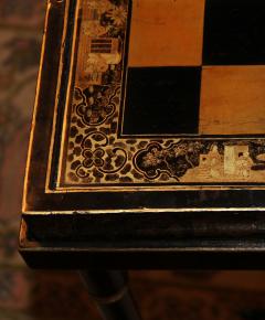 A 19th Century English Import Chinoiserie Black Lacquer Games or Cocktail Table - 3215515