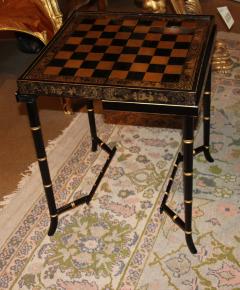 A 19th Century English Import Chinoiserie Black Lacquer Games or Cocktail Table - 3215519