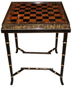 A 19th Century English Import Chinoiserie Black Lacquer Games or Cocktail Table - 3215529