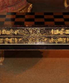 A 19th Century English Import Chinoiserie Black Lacquer Games or Cocktail Table - 3656880