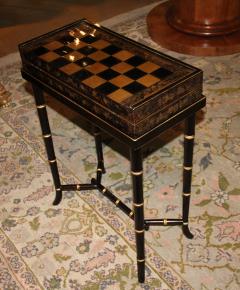 A 19th Century English Import Chinoiserie Black Lacquer Games or Cocktail Table - 3656887