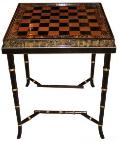 A 19th Century English Import Chinoiserie Black Lacquer Games or Cocktail Table - 3656912