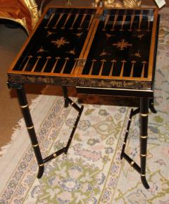 A 19th Century English Import Chinoiserie Black Lacquer Games or Cocktail Table - 3656914