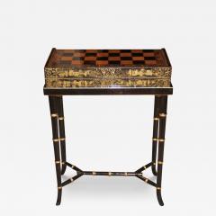 A 19th Century English Import Chinoiserie Black Lacquer Games or Cocktail Table - 3664847