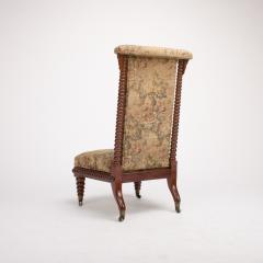 A 19th Century English spool chair mahogany with fabric upholstery - 1661038