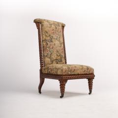 A 19th Century English spool chair mahogany with fabric upholstery - 1661042