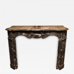 A 19th Century French Louis XV Style Black Marble Fireplace Mantel - 3342369