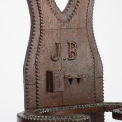 A 19th century Tramp Art hall tree with pipe holder  - 3498289