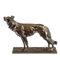 A 19th century patinated bronze borzoi - 817019