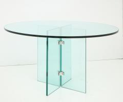 A 54 Round x 3 4 Thick Vintage Glass X Form Pedestal Base Dining Table - 2537849