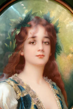 A BERLIN KPM PORCELAIN PLAQUE TITLED CLEMENTINE AFTER CONRAD KIESEL 1846 1861  - 3827374