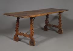 A Baroque Period Trestle Ended And Forged Iron Table - 1469028