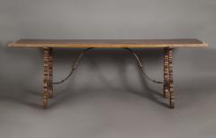 A Baroque Period Trestle Ended And Forged Iron Table - 1469030