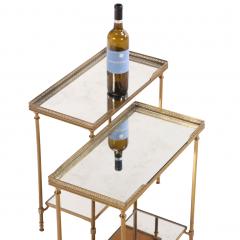 A Beautiful Pair of French Brass and Mirrored Tables in the manner of Jansen - 4734508