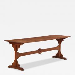 A Belgian Oak Monastery Trestle Table C 1880  - 4270478