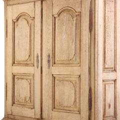 A Belgian Oak Two Part Paneled Cupboard Mid 19th C  - 4324462