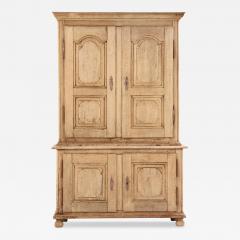 A Belgian Oak Two Part Paneled Cupboard Mid 19th C  - 4326069