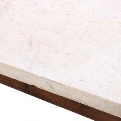 A Belgian Pine Table with White Marble Top C 1900  - 4371390