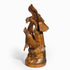 A Black Forest carving of two quarrelling golden eagles - 2106833