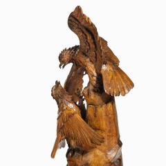 A Black Forest carving of two quarrelling golden eagles - 2106834