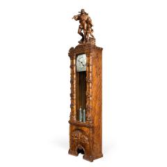 A Black Forest linden wood long case clock by Spring of Interlaken - 3591827