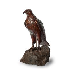 A Black Forest linden wood model of a hawk - 3465553