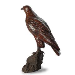 A Black Forest linden wood model of a hawk - 3465555