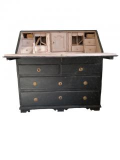 A Black Rococo Foldable Writing Desk With Drawers Circa 18th Century Sweden - 3949549