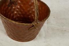 A Brass Loop Handled Dimpled Basket - 3715034