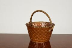 A Brass Loop Handled Dimpled Basket - 3715036