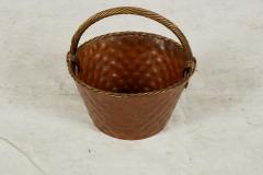 A Brass Loop Handled Dimpled Basket - 3715038