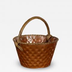 A Brass Loop Handled Dimpled Basket - 3719459